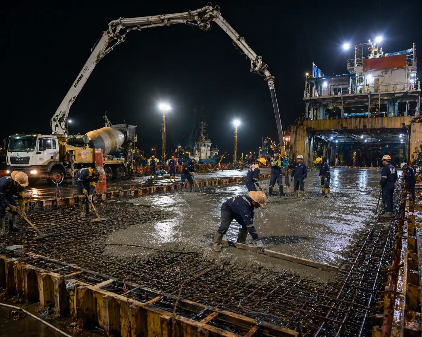 Barge Main Deck Concrete Work