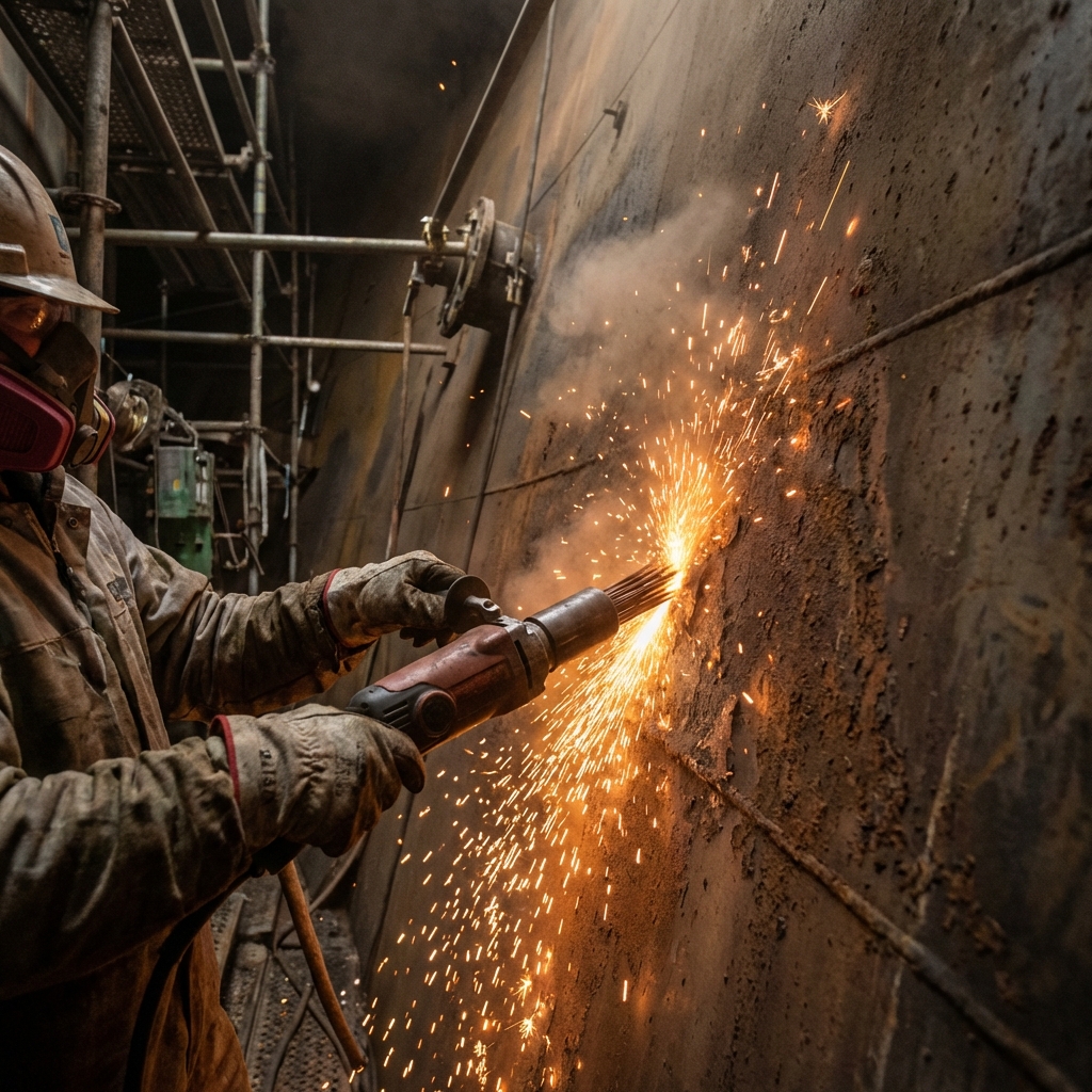 Industrial tank cleaning and power tooling